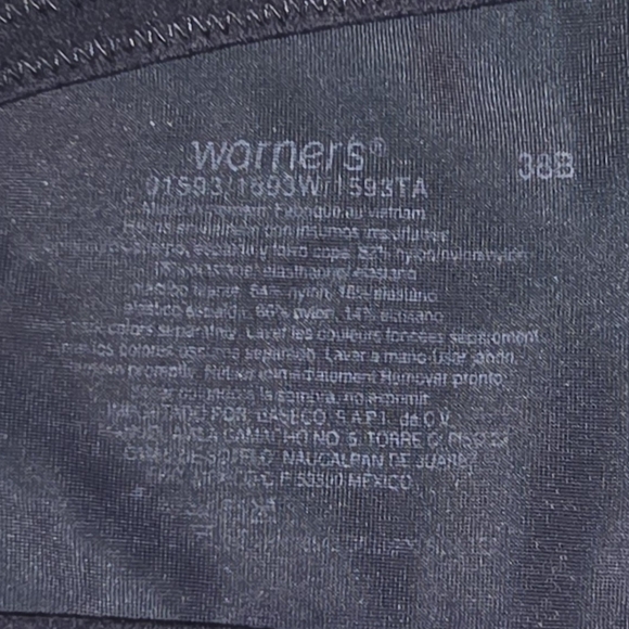 Warner's Black Full Coverage Bra with Adjustable Straps and Molded Cups - Picture 5 of 5